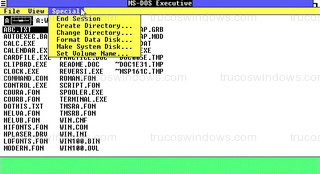 Windows 1.01 - Menú Special