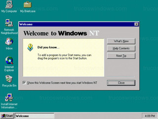 Windows NT 4 - Bienvenido a Windows NT