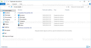 Windows 10 - Explorador de archivos con arranque en acceso rápido