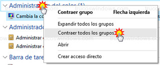 Windows 10 - Contraer grupos