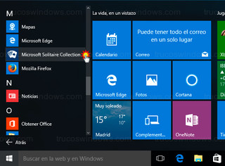 Windows 10 - Aplicaciones > Solitario