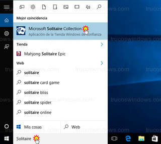 Windows 10 - Buscar solitario