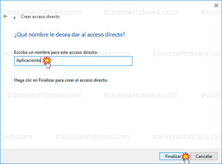 Windows 10 - Nombre del acceso directo