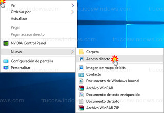 Windows 10 - Nuevo > acceso directo