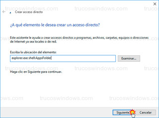 Windows 10 - Ubicación del elemento