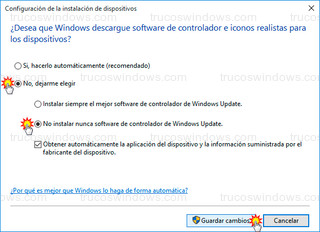 Windows 10 - No instalar nunca software de controlador de Windows update