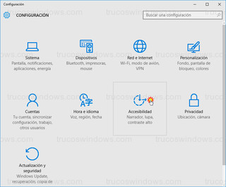 Windows 10 - Configuración > Accesibilidad