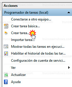 Programador de tareas - Crear tarea...