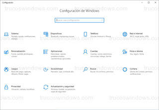 Windows 10 - Panel de configuración