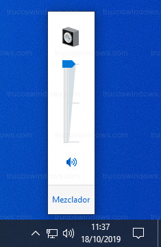 Windows 10 - Antiguo control de volumen