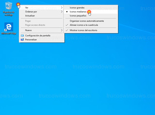 Windows 10 - Tamaño de iconos medianos