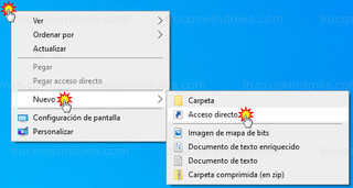 Windows 10 - Nuevo > Acceso directo