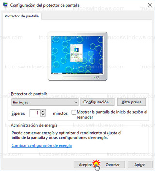 Configuración del protector de pantalla - Protectores y configuracion del salvapantallas