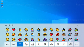 Windows 10 - Emojis en teclado táctil