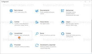 Windows 10 > Configuración - Accesibilidad