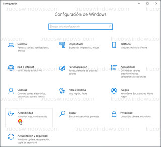 Windows 10 Configuración - Accesibilidad