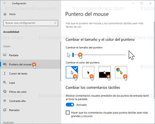 Puntero del mouse - Personalizar puntero del ratón