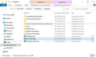 Abrir ubicación de archivo - Microsoft Edge