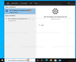 Windows 10 - Ver el estado y las tareas de red