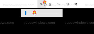 App Fotos de Windows 10 - Zoom con deslizador