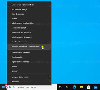 Windows 10 - Windows PowerShell (administrador)