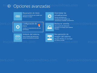 Opciones avanzadas - Configuración de inicio