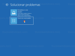Solucionar problemas - Opciones avanzadas