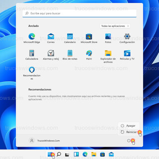 Windows 11 - Tecla Mayús + Reiniciar