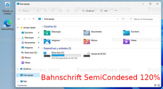 Windows 11 - Cambiada fuente de letra y aumentada