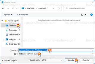 Bloc de notas - Guardar cambiar-fuente-en-Windows-11.reg