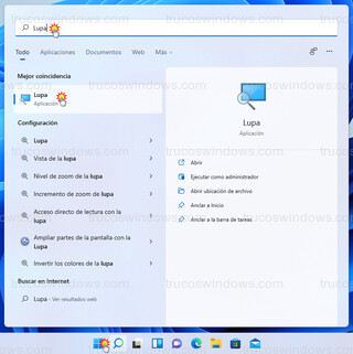 Windows 11 - Lupa