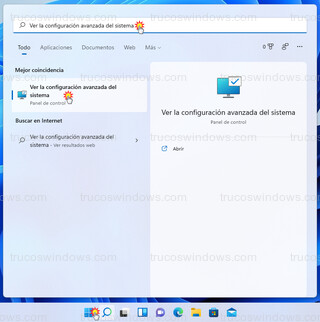 Windows 11 - Ver la configuración avanzada del sistema