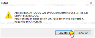 Rufus - Advertencia
