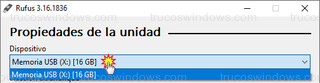 Rufus - Dispositivo