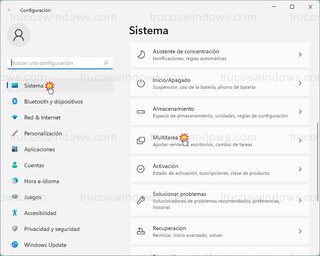Windows 11 - Sistema > Multitarea