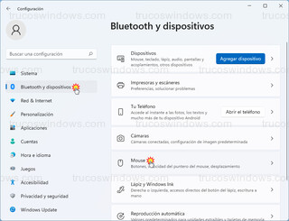 Bluetooth y dispositivos - Mouse