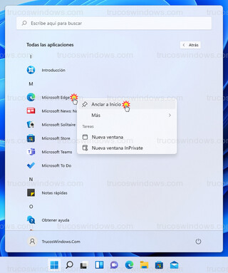 Windows 11 - Anclar a Inicio un programa