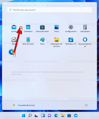 Windows 11 - Ordenar iconos del menú de inicio