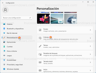 Windows 11 - Personalición > Colores