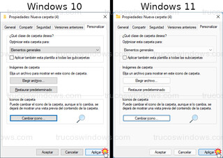 Windows 10 y Windows 11 - Aplicar cambio de icono