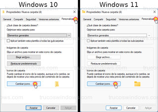 Windows 10 y Windows 11 - Personalizar > Cambiar icono