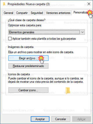 Windows 10 - Personalizar > Elegir archivo