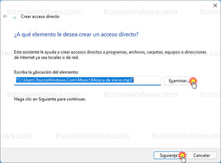 Windows 11 - Elemento para el acceso directo