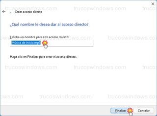 Windows 11 - Nombre del acceso directo