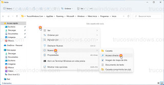 Windows 11 - Nuevo > Acceso directo
