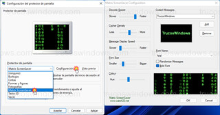 Windows 11 - Protector de pantalla de Matrix