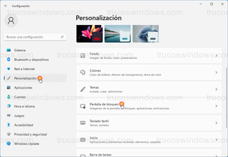 Windows 11 - Personalización > Pantalla de bloqueo