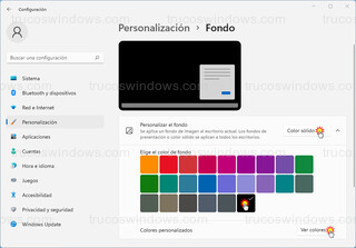 Personalizar el fondo - Color sólido