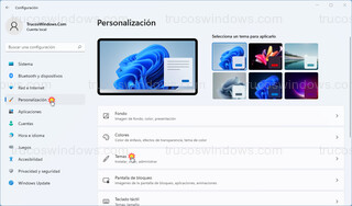 Windows 11 - Personalización > Temas