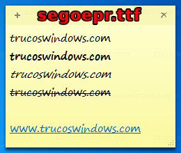 Notas rápidas - Fuentes segoepr.ttf y segoeprb.ttf